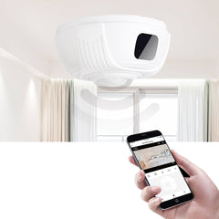 Faux détecteur de fumée rotatif 330° avec caméra WiFi et vision nocturne